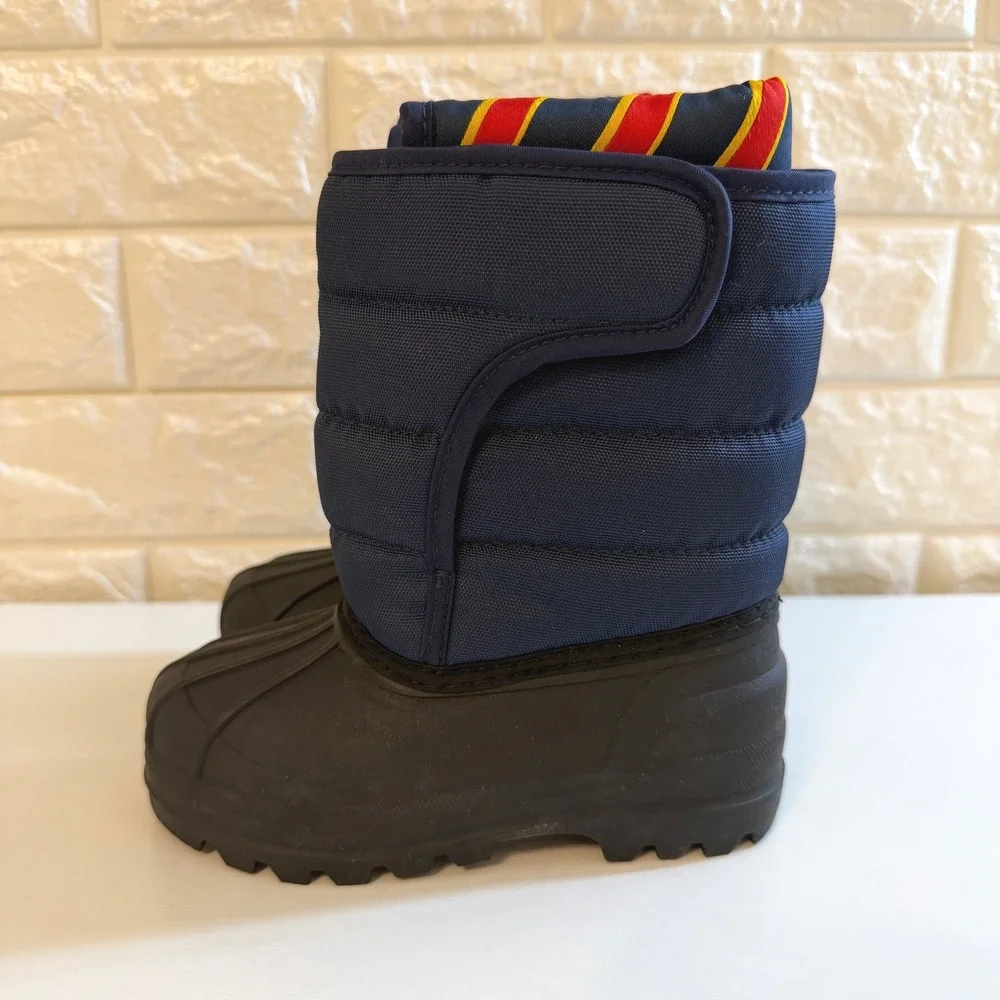 Polo Ralph Lauren Snow Boots Kids 9 Navy Blue Excellent Quilted Duck Boots